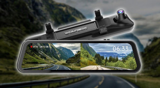 آینه دوربین ثبت وقایع WOLFBOX مدل G900 Pro-CV WOLFBOX G900 Pro-CV 12” Smart Mirror Dash Cam | 4K + 2.5K | WiFi | GPS | Voice Control